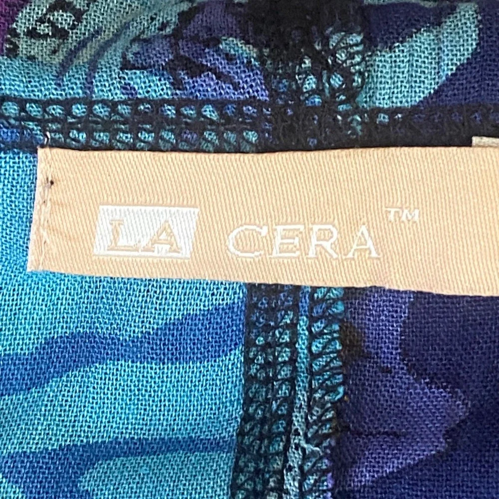 La Cera Womens Patchwork Midi Dress Multicolor Novelty Button Artsy Boho 1X - Picture 8 of 11